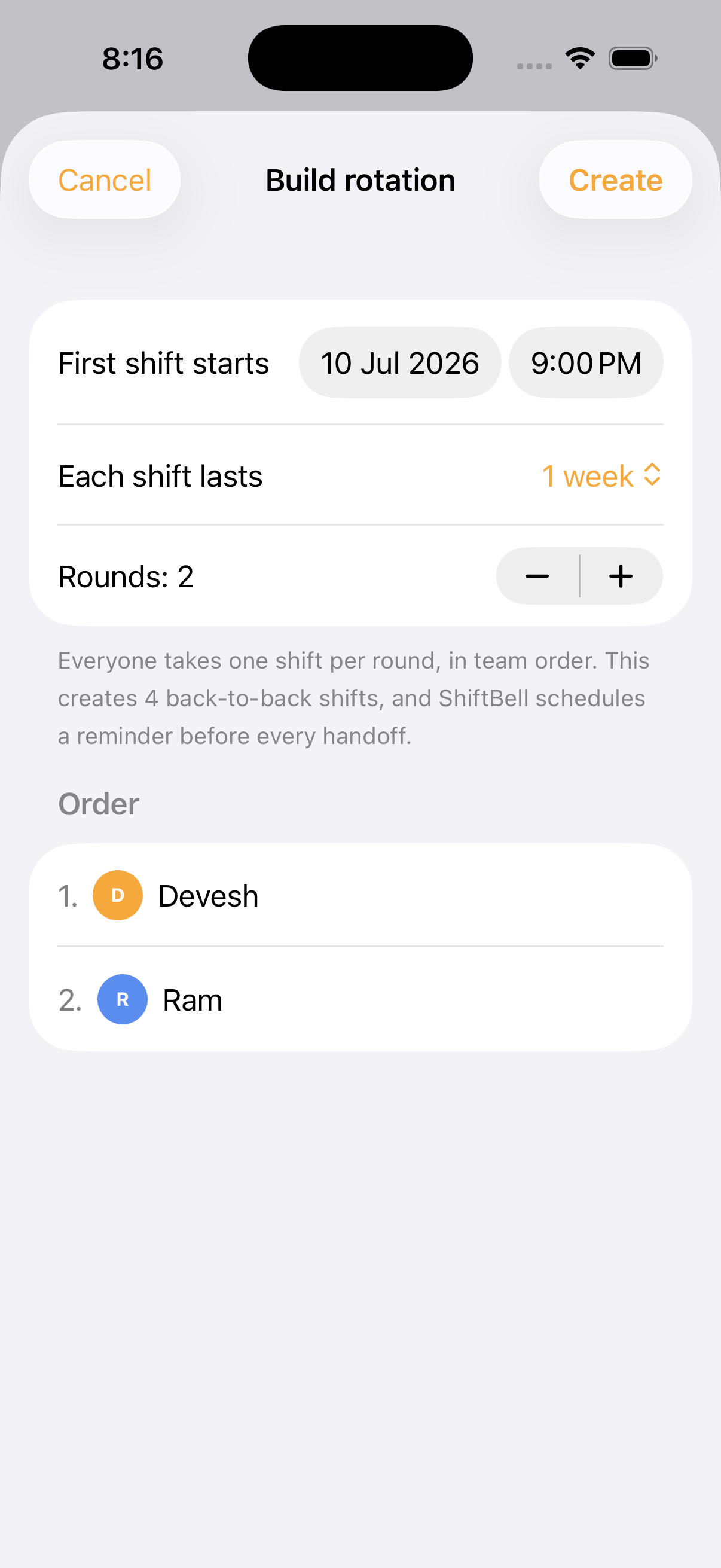 ShiftBell screenshot 4
